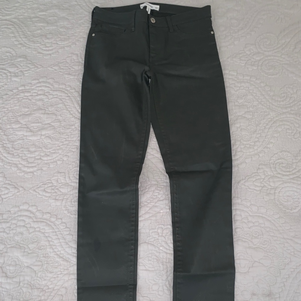 MANGO Olive Green Skinny Jeans Size 4